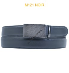 Ceinture automatique boucle crémaillère sans trous en croute de cuir de vachette 3.5 cm