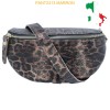 Sac banane en cuir de vachette brillante panthère IT2313