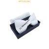 Nœuds papillon pour homme avec mouchoir en boîte BLANC