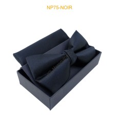 Nœuds papillon pour homme avec mouchoir en boîte NOIR