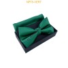 Nœuds papillon pour homme avec mouchoir en boîte VERT