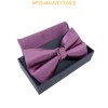 Nœuds papillon pour homme avec mouchoir en boîte MAUVE FONCE