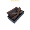 Nœuds papillon pour homme avec mouchoir en boîte MARRON