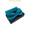 Nœuds papillon pour homme avec mouchoir en boîte BLEU CANARD