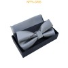 Nœuds papillon pour homme avec mouchoir en boîte GRIS