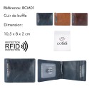 Porte billet COTIDI anti RFID en cuir BCM01
