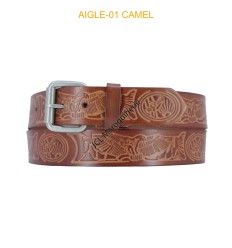 Ceinture en cuir de buffle largeur 4 cm AIGLE-01