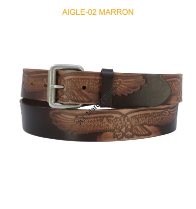 Ceinture en cuir de buffle largeur 4 cm AIGLE-01