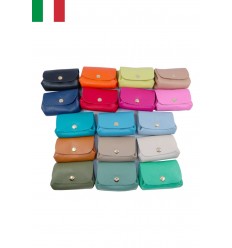 Petit porte-monnaie en cuir de vachette fabriqué en Italie