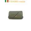 Petit porte-monnaie en cuir de vachette fabriqué en Italie KAKI
