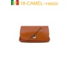 Petit porte-monnaie en cuir de vachette fabriqué en Italie CAMEL