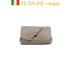 Petit porte-monnaie en cuir de vachette fabriqué en Italie TAUPE