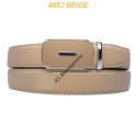 Ceinture automatique boucle crémaillère sans trous en croute de cuir de vachette 3.5 cm