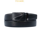 Ceinture automatique boucle crémaillère sans trous en croute de cuir de vachette 3.5 cm