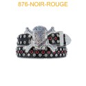 Ceinture strass boucle tête de mort 35 mm