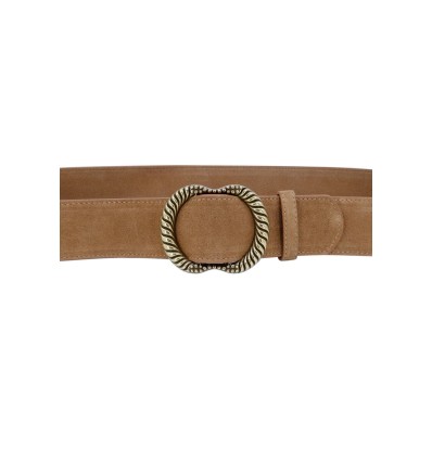 Ceinture femme en cuir de daim avec boucle style vintage