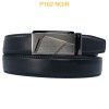 Ceinture automatique boucle crémaillère sans trous en croute de cuir de vachette 3.5 cm - 4