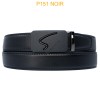 Ceinture automatique boucle crémaillère sans trous en croute de cuir de vachette 3.5 cm - 4