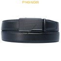 Ceinture automatique boucle crémaillère sans trous en croute de cuir de vachette 3.5 cm