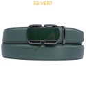 Ceinture automatique boucle crémaillère sans trous en croute de cuir de vachette 3,5 cm