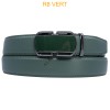 Ceinture automatique boucle crémaillère sans trous en croute de cuir de vachette 3,5 cm - 4