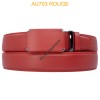 Ceinture automatique boucle crémaillère sans trous en croute de cuir de vachette 3,5 cm - 5