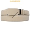 Ceinture automatique boucle crémaillère sans trous en croute de cuir de vachette 3,5 cm - 11