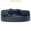 Ceinture automatique boucle crémaillère sans trous en croute de cuir de vachette 3,5 cm - 6