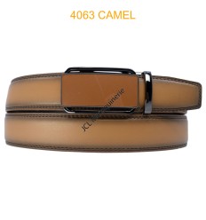 Ceinture automatique boucle crémaillère sans trous en croute de cuir de vachette 3,5 cm - 8