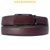 Ceinture automatique boucle crémaillère sans trous en croute de cuir de vachette 3,5 cm - 9