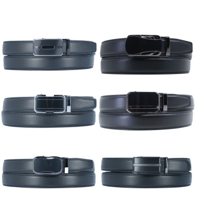 Ceinture automatique sans trous croute de cuir de vachette ajustable 30mm - 1