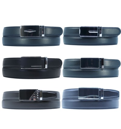 Ceinture automatique sans trous croute de cuir de vachette ajustable 30mm - 4