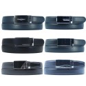 Ceinture automatique sans trous croute de cuir de vachette ajustable 30mm