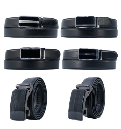 Ceinture automatique sans trous croute de cuir de vachette ajustable 35mm - 4