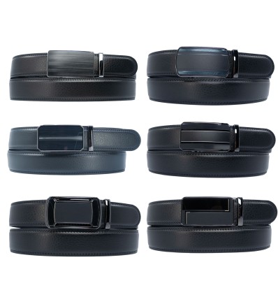 Ceinture automatique sans trous croute de cuir de vachette ajustable 35mm - 4