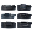 Ceinture automatique sans trous croute de cuir de vachette ajustable 35mm