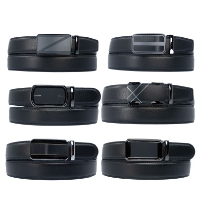 Ceinture automatique sans trous croute de cuir de vachette ajustable 35mm - 4