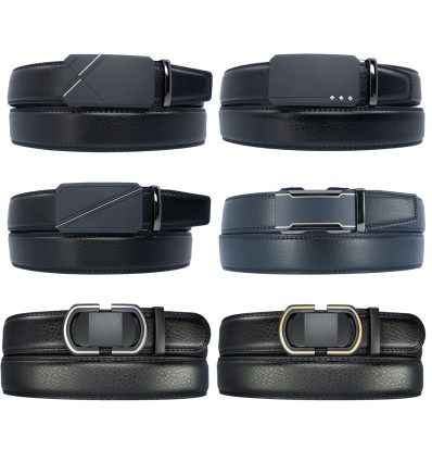 Ceinture automatique sans trous croute de cuir de vachette ajustable 35mm - 4