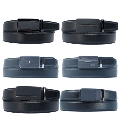 Ceinture automatique sans trous croute de cuir de vachette ajustable 35mm - 4