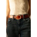 Ceinture femme en croûte de cuir de vachette