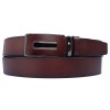 Ceinture automatique boucle crémaillère sans trous en croute de cuir de vachette 3.5 cm - 6