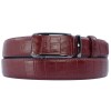 Ceinture automatique boucle crémaillère sans trous en croute de cuir de vachette 3.5 cm - 4