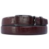 Ceinture automatique boucle crémaillère sans trous en croute de cuir de vachette 3.5 cm - 6