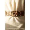 Ceinture femme élastique motif léopard