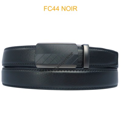 Ceinture automatique boucle crémaillère sans trous en croute de cuir de vachette 3 cm - 4