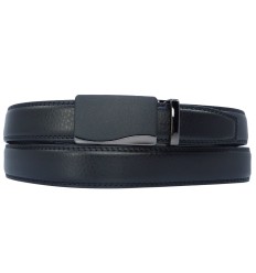 Ceinture automatique boucle crémaillère sans trous en croute de cuir de vachette 3 cm - 4