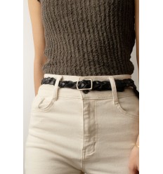 Ceinture femme tressé en cuir de buffle 20mm - 1
