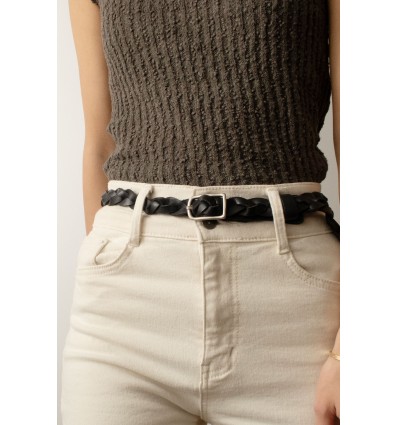 Ceinture femme tressé en cuir de buffle 20mm - 1