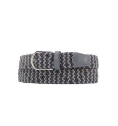 Ceinture élastique tressée large bicolor gris foncé / gris - 1