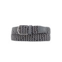 Ceinture élastique tressée large bicolor gris foncé / gris